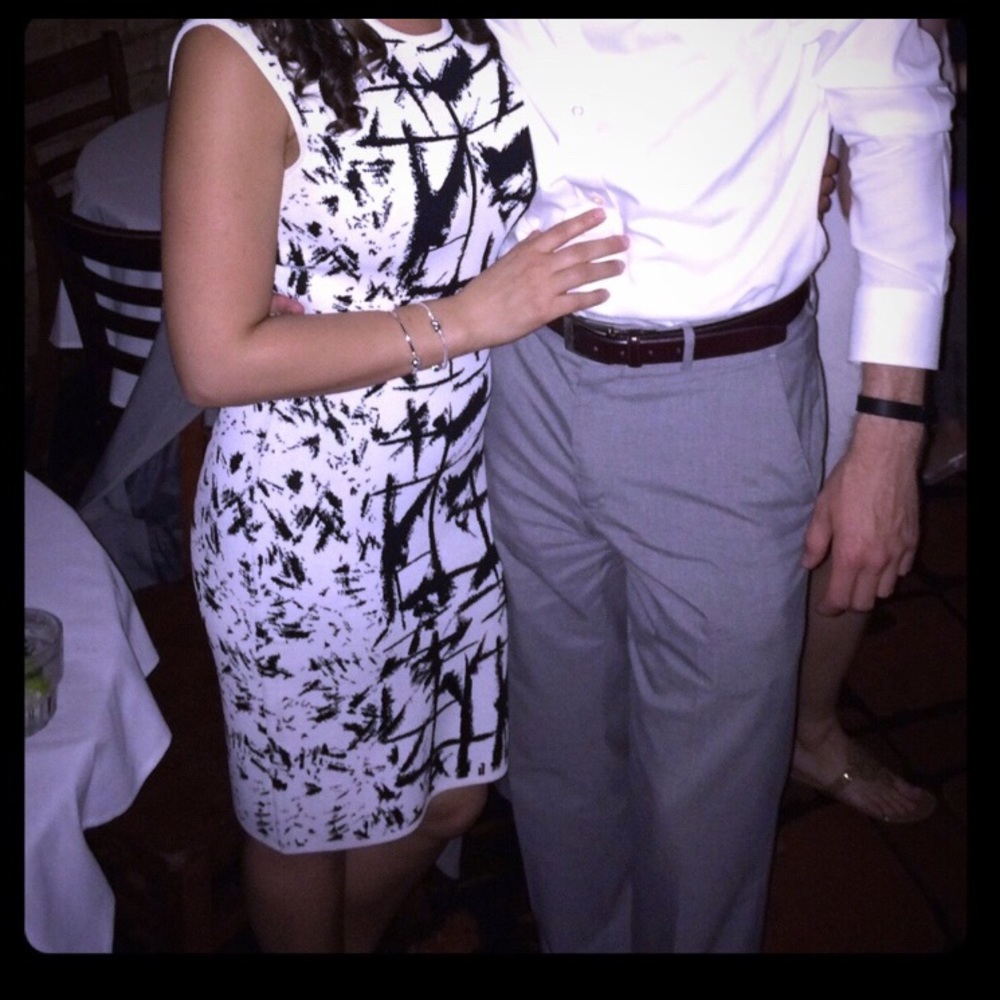 BCBG Black & White Dress